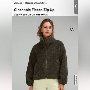 LuLuLemon Fleece Cinchable Zip Up Jacket.